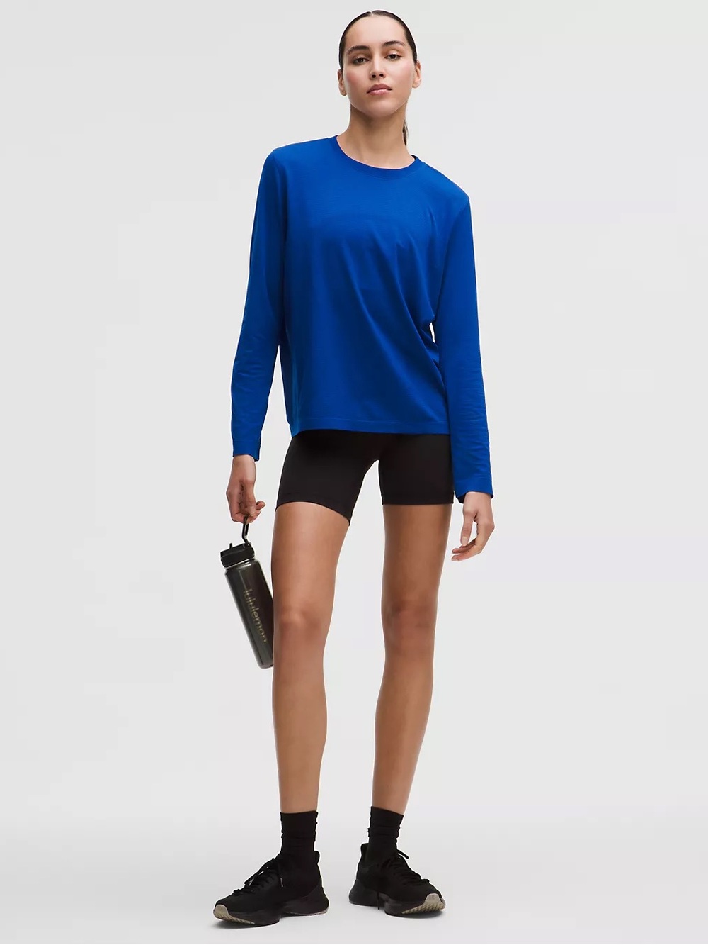 Lululemon Swiftly Relaxed Long Sleeve Shirt Size 8 NWT Clubhouse Blue/Jet Stream - Picture 2 of 10
